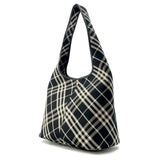 Burberry Check One Handle Tote Bag Black/Calico80944761 Canvas Size Large
