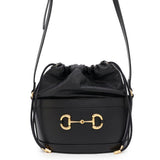 Gucci Horsebit 1955 Bucket Shoulder Bag Black602118 Leather