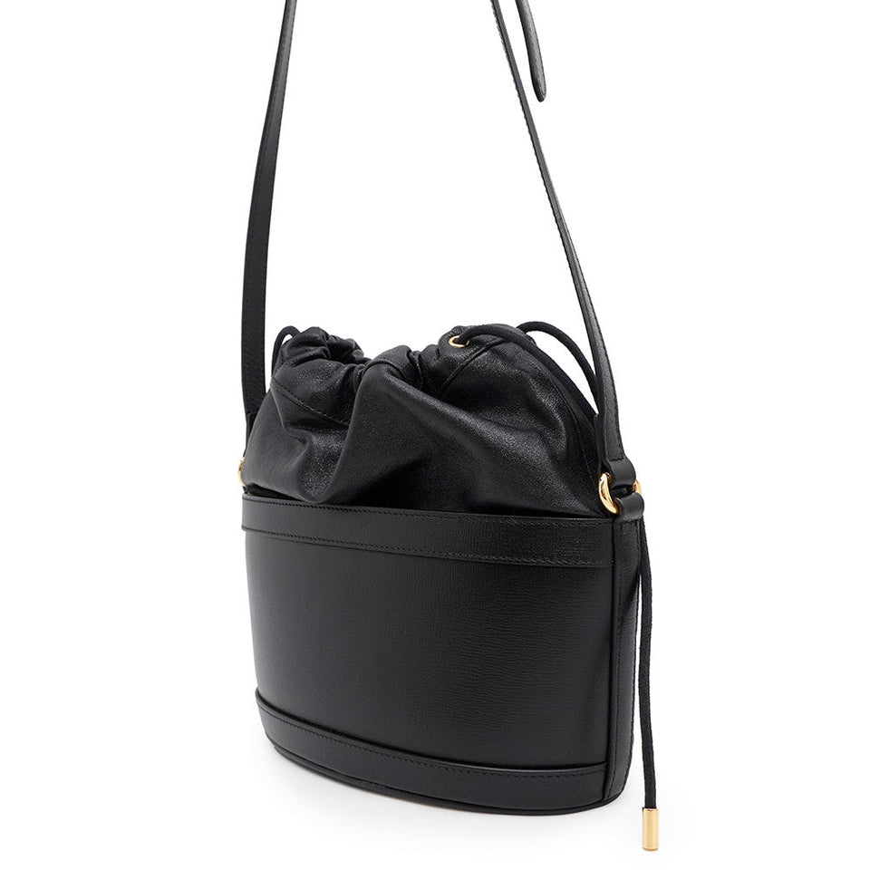 Gucci Horsebit 1955 Bucket Shoulder Bag Black602118 Leather