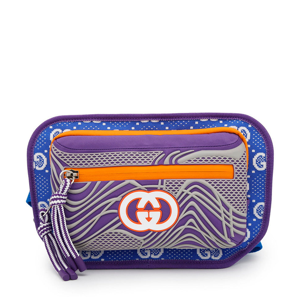 Gucci GGNylon Belt Bag Purple/Orange752102 Nylon Rubber