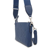 Gucci Jumbo GG Small Messenger Bag Blue761747 Leather