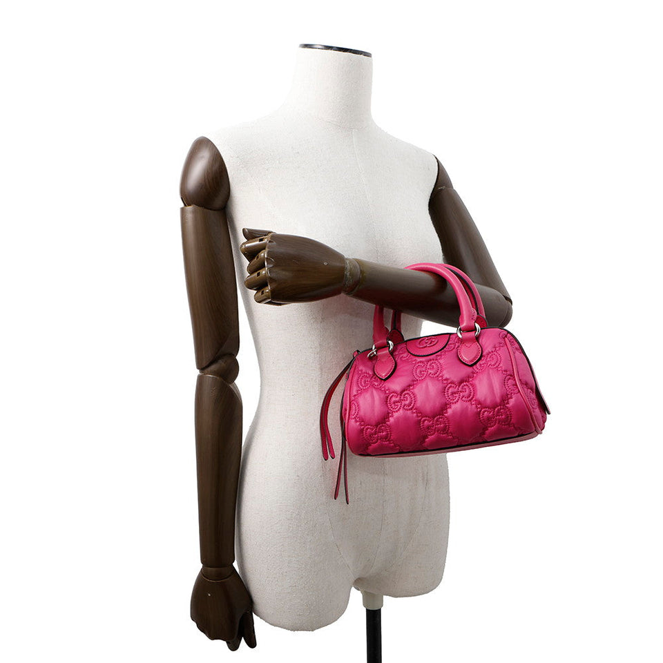Gucci GGMatelasse 2WAYHandbag Pink702251 Nylon Leather