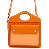 Burberry Pocket Bag 2WAY Handbag Orange Leather
