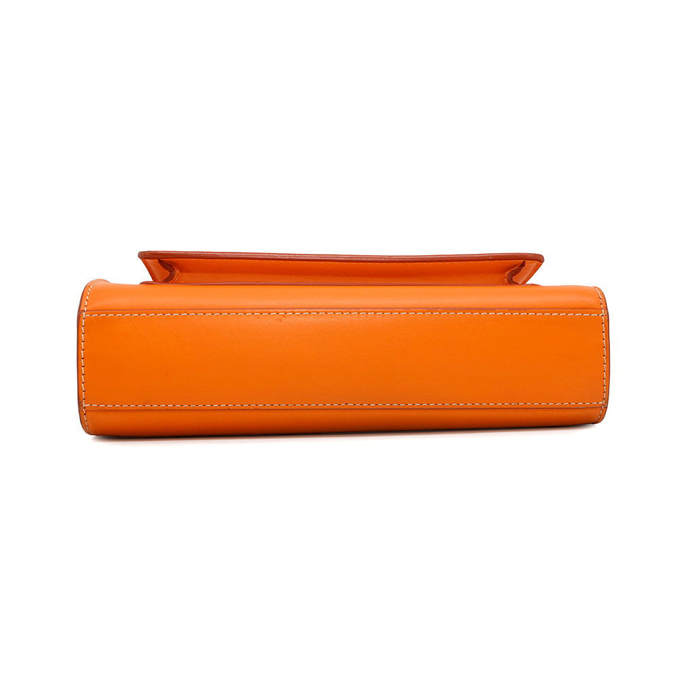 Burberry Pocket Bag 2WAY Handbag Orange Leather