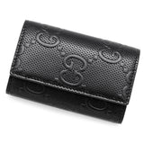 Gucci GG Embossed 6-Key Case Black625565 Leather