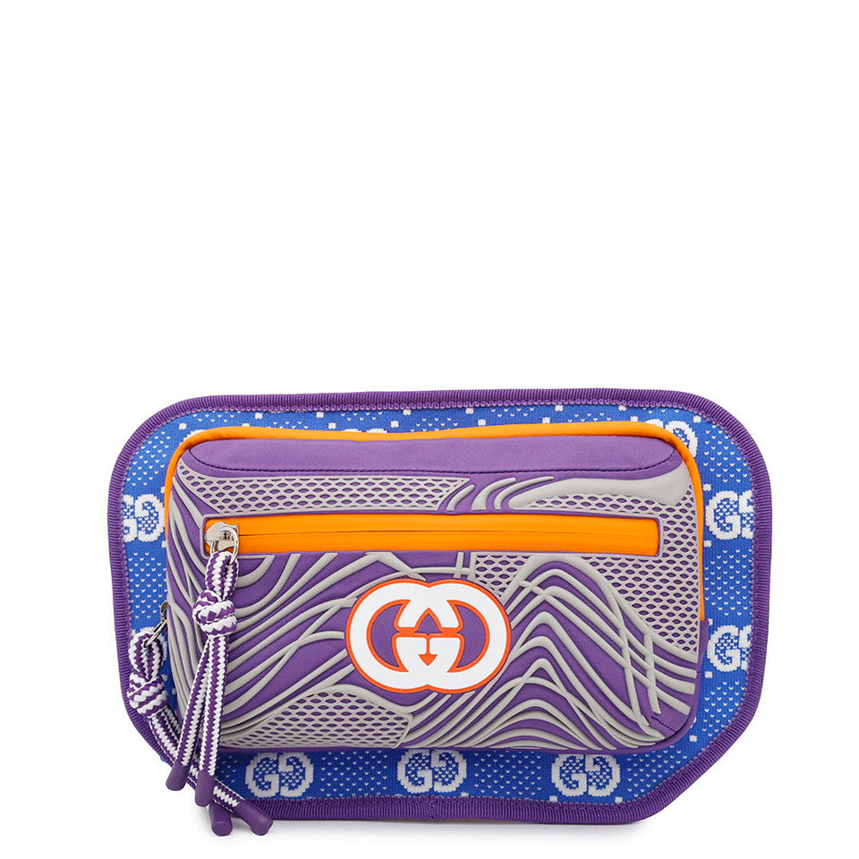 Gucci GGNylon Belt Bag Purple/Blue/Orange752102 Nylon Rubber