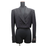 Gucci Tailored Jacket Size 40 Black737459 Mohair 60% Wool 40%