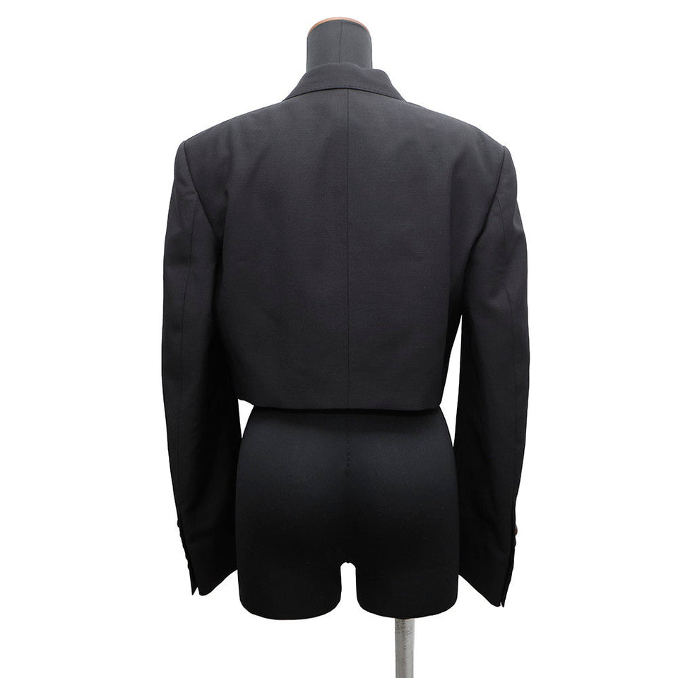 Gucci Tailored Jacket Size 40 Black737459 Mohair 60% Wool 40%