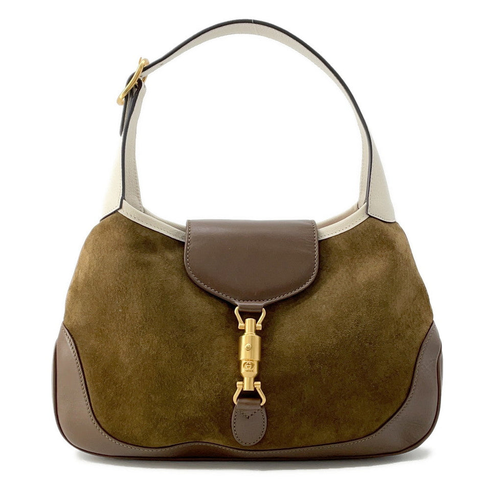Gucci Jackie Vintage Shoulder Bag Brown Suede leather