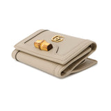Gucci Diana Bamboo Medium Compact Wallet Tri-fold Wallet Beige658633 Leather