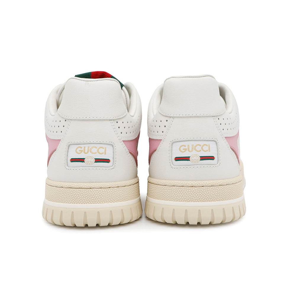 Gucci Reweb Sneakers White/Pink785728 Leather Size 39.5