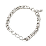 Gucci Icon Script Chain Bracelet Size M Silver796655 Metal