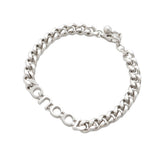 Gucci Icon Script Chain Bracelet Size M Silver796655 Metal
