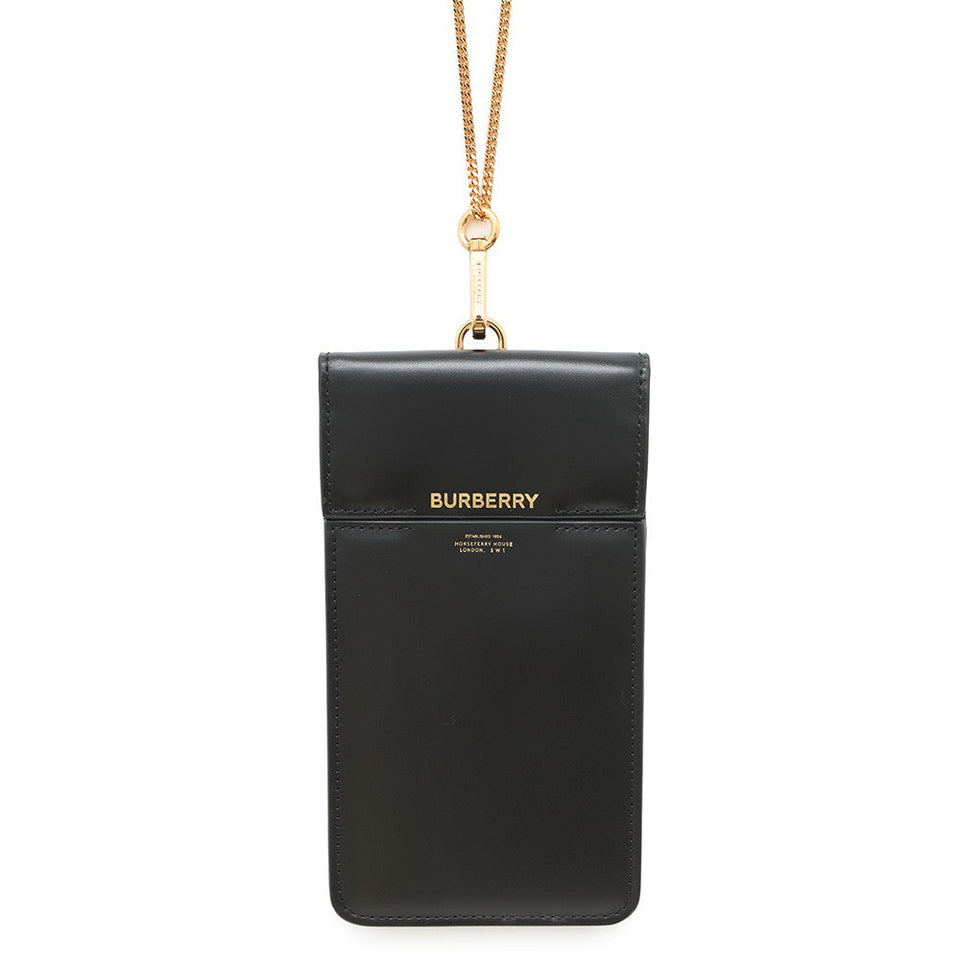 Burberry Phone ShoulderPouch Black Leather