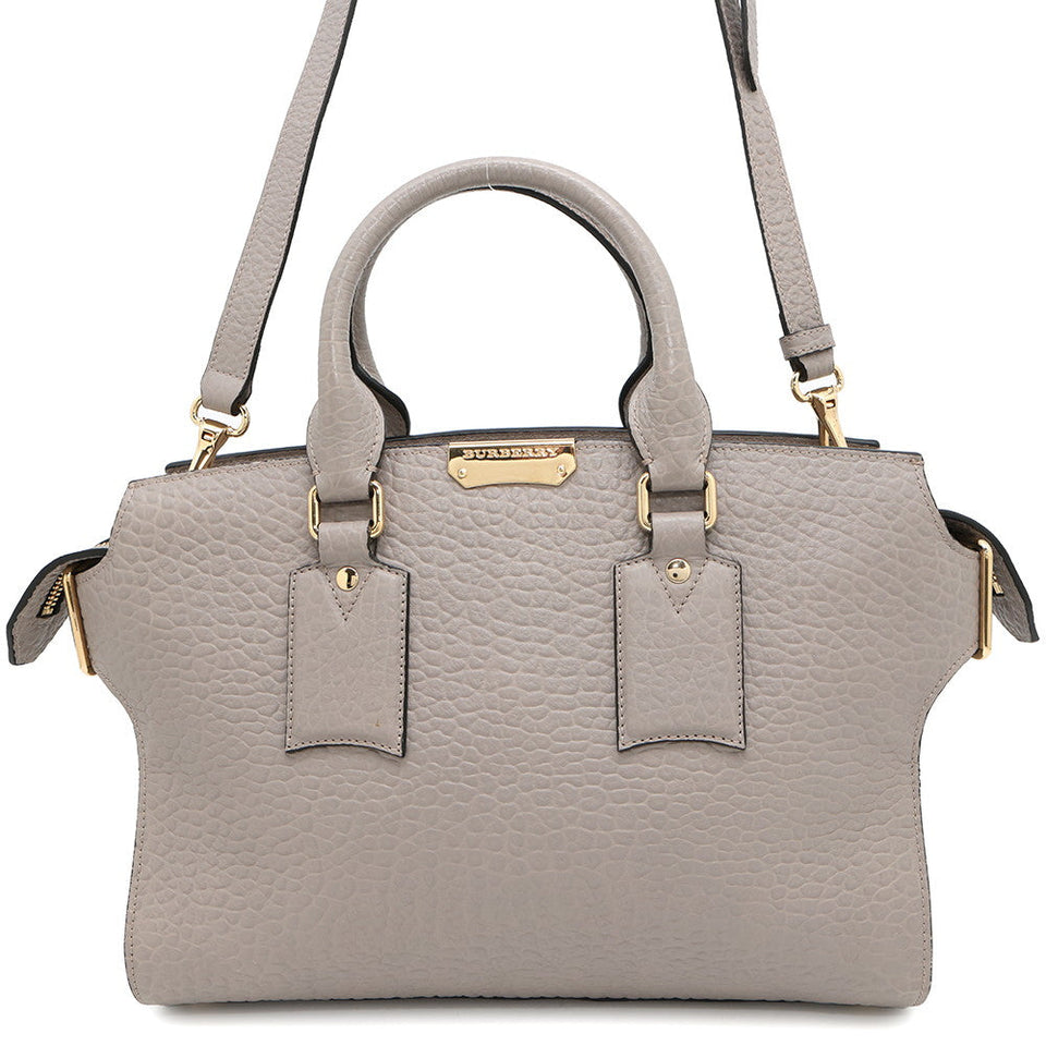 Burberry Medium Clifton Insignia Gray3971049 Leather
