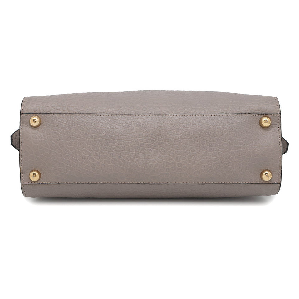 Burberry Medium Clifton Insignia Gray3971049 Leather
