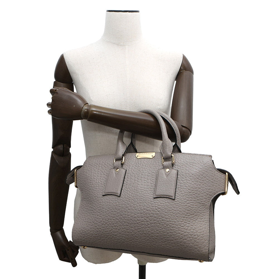 Burberry Medium Clifton Insignia Gray3971049 Leather