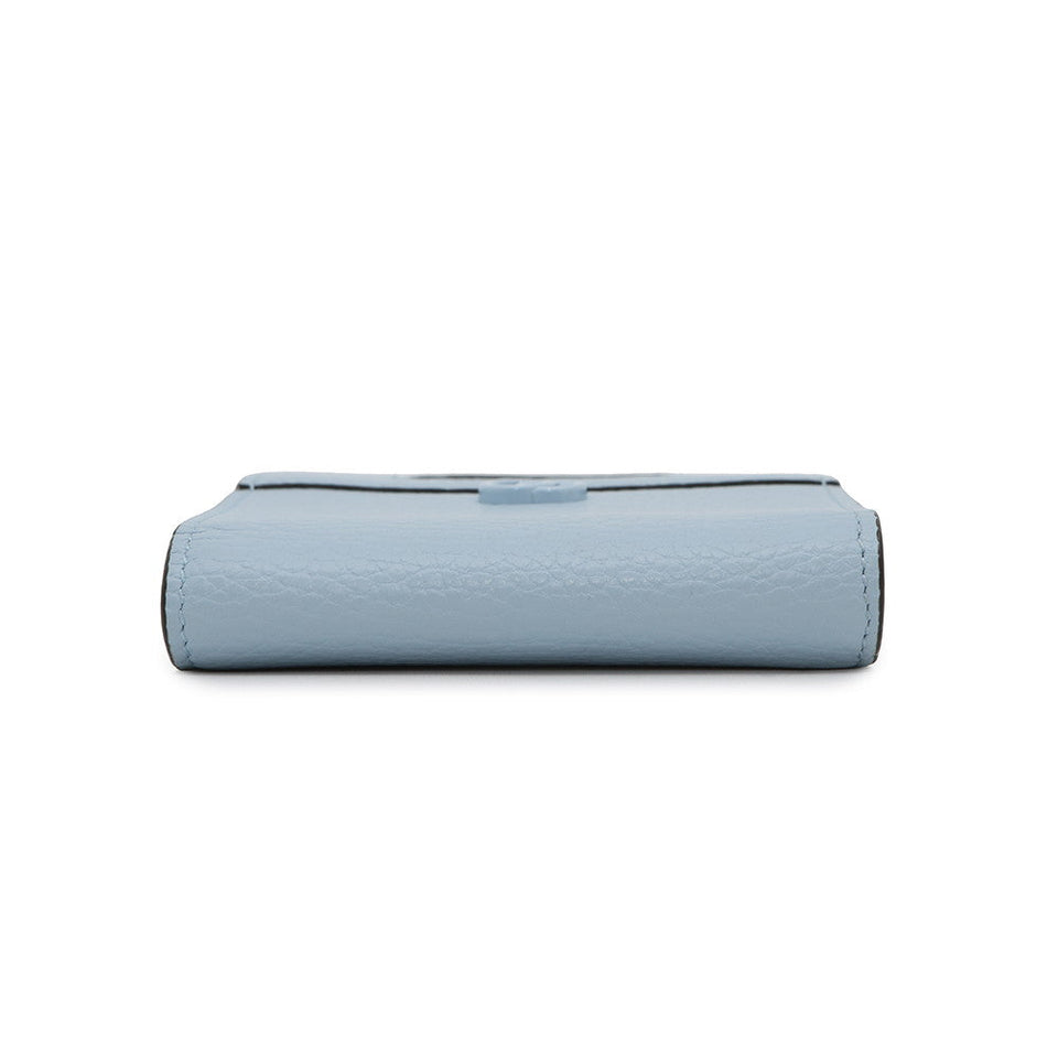 Gucci Double G Compact Chain Wallet Light Blue701074 Leather
