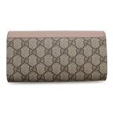 Gucci GG Supreme Double G Continental Wallet Dusty Pink/Beige735594 Leather/PVC