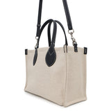 Gucci Logo Print Medium Tote Bag Beige/Navy772144 CanvasxLeather