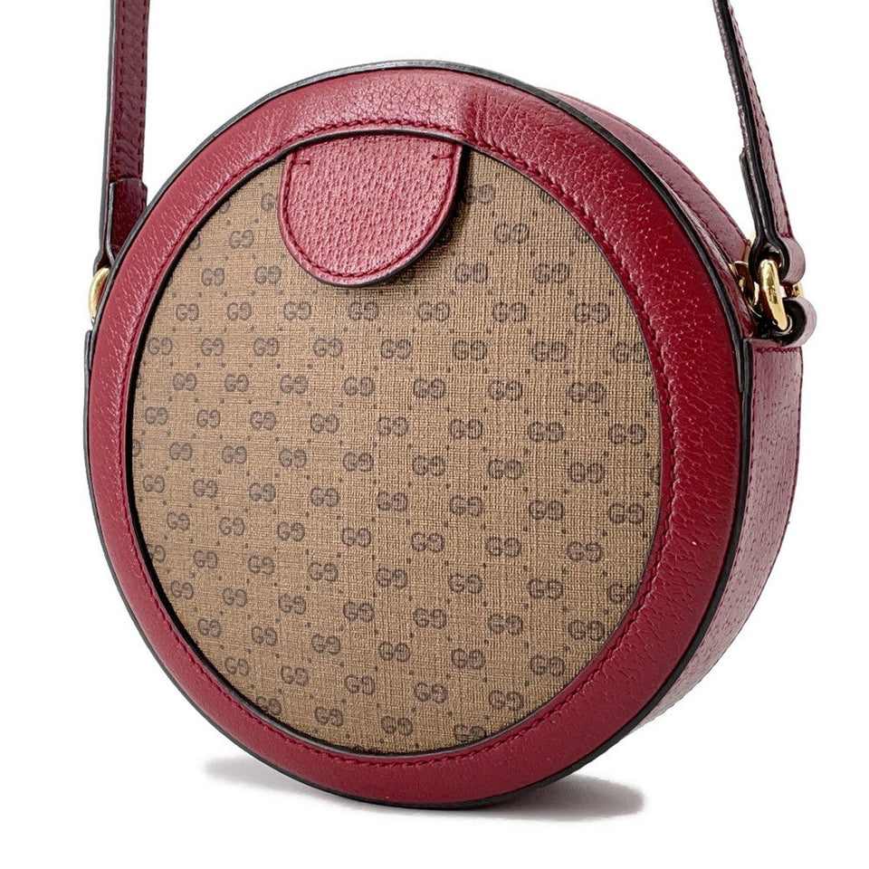 Gucci GG Supreme Round Shoulder Bag Doraemon Collaboration Brown/Red625216 PVC Leather