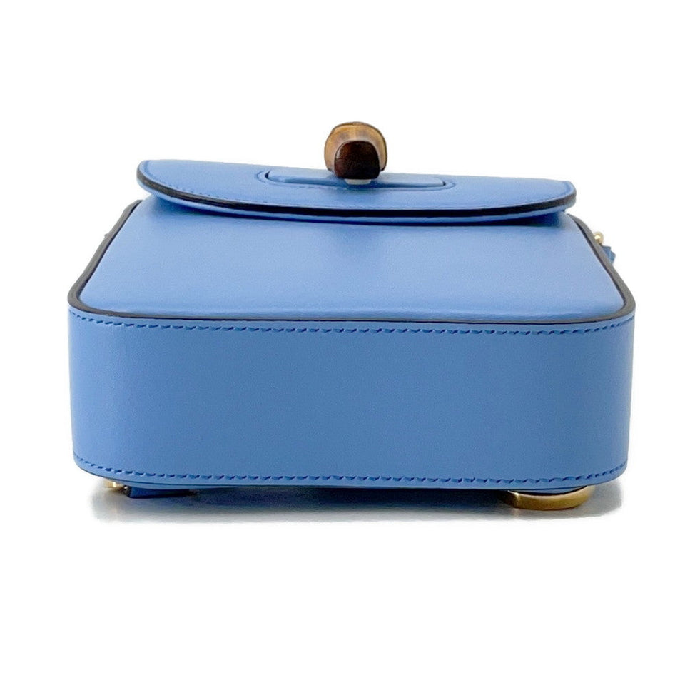 Gucci Bamboo Mini 3WAY Backpack Light Blue702106 Leather Bamboo
