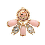 Gucci Interlocking G 2way Single Earrings Pink Metal Rhinestone