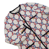 Gucci GG No Collar Jacket Size 42 Ivory/Multicolor569926 Tweed