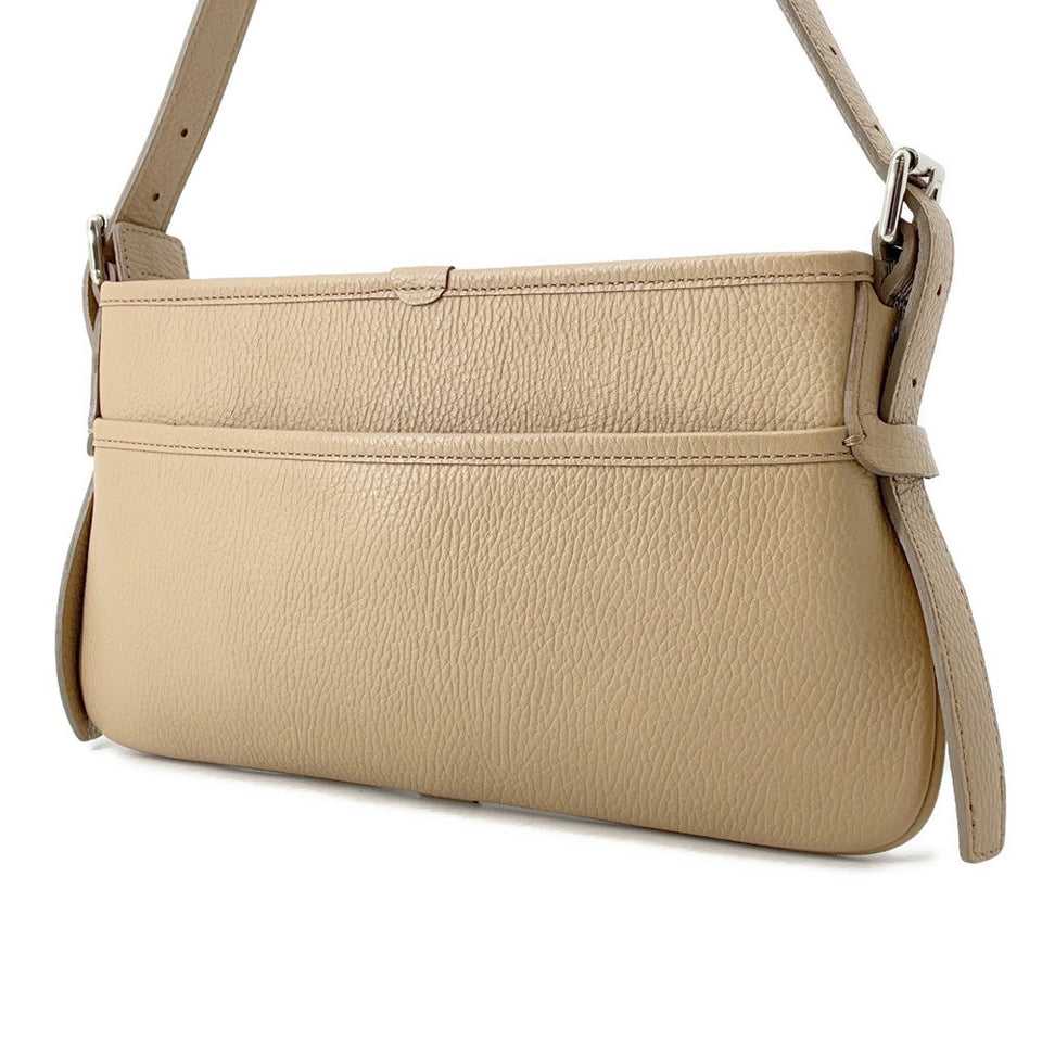Burberry One Shoulder Bag Beige Leather