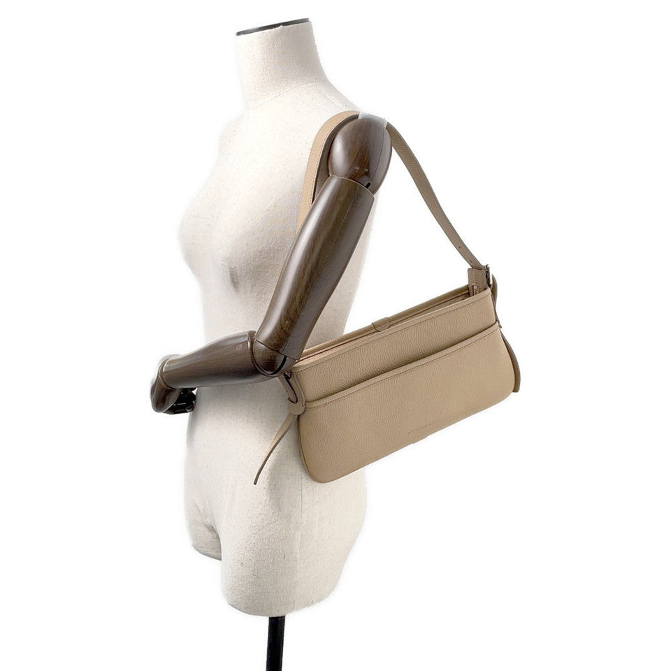 Burberry One Shoulder Bag Beige Leather