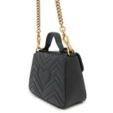 Gucci GG Marmont Top Handle Bag Black547260 Leather Size Small