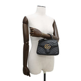 Gucci GG Marmont Top Handle Bag Black547260 Leather Size Small
