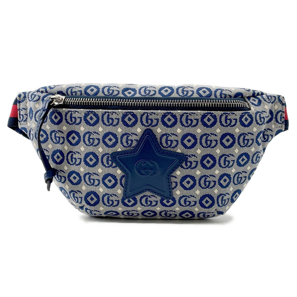 Gucci Gucci Kids GG logo jacquard belt bag Blue502095 Canvas