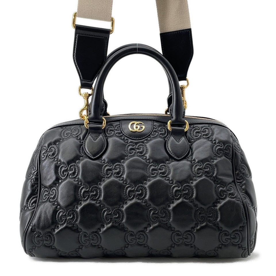 Gucci GGMatelasse 2wayTravel Bag Black702242 Leather