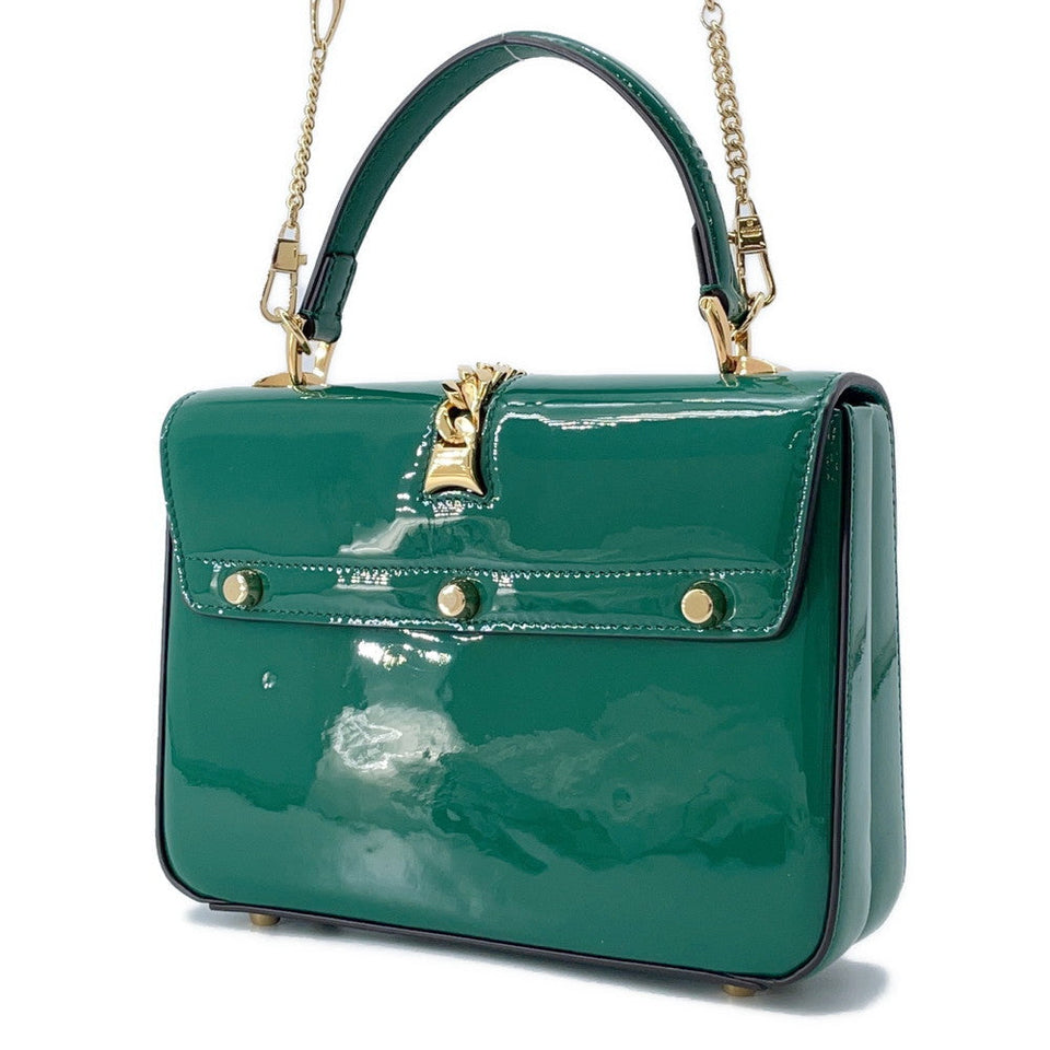 Gucci Sylvie 2wayBag Green589479 Patent Leather