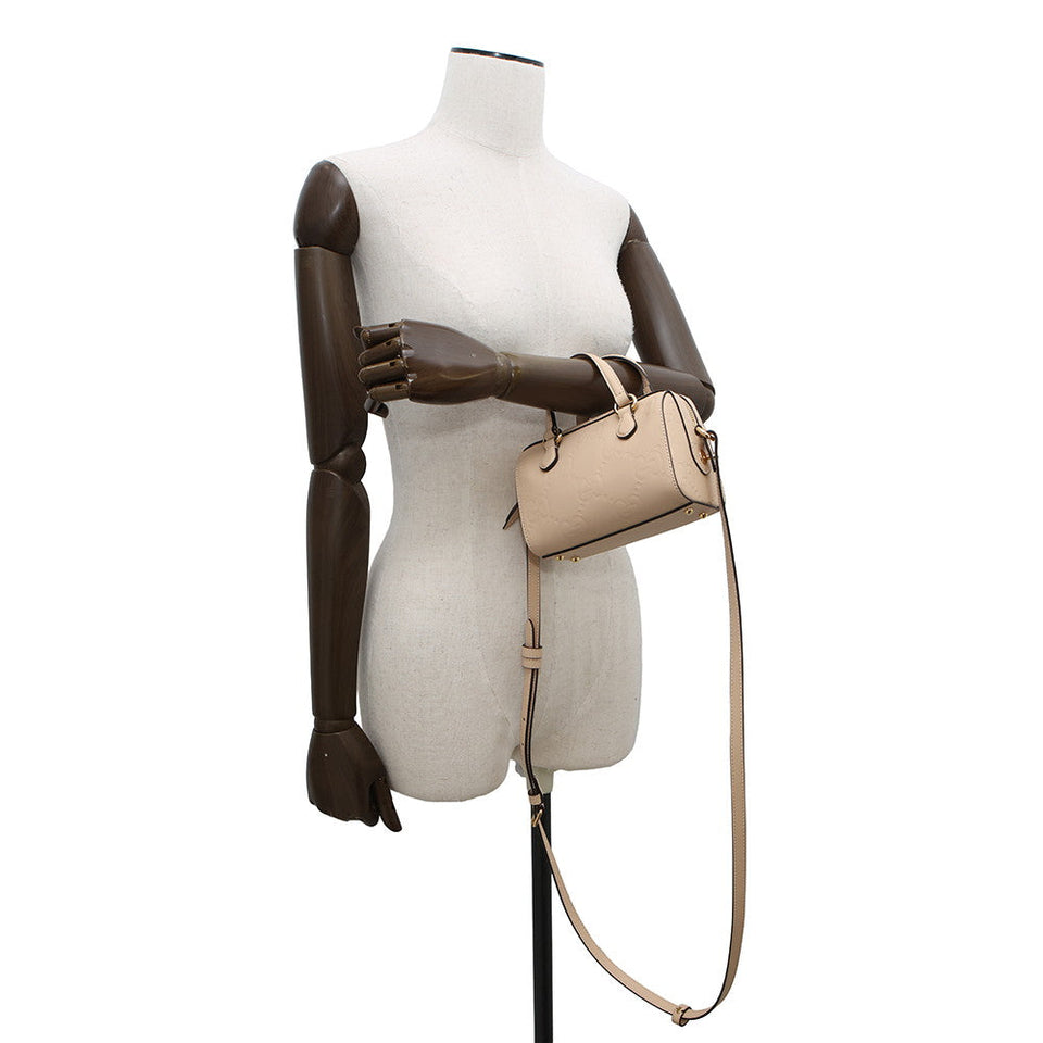 Gucci GG Super Mini 2WAY Handbag Beige790130 Leather