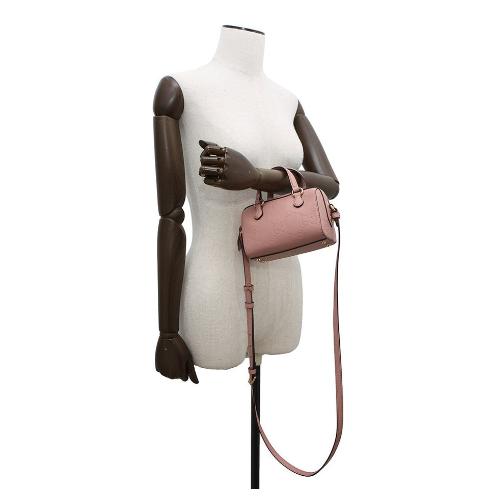 Gucci GG Super Mini 2WAY Handbag Pink790130 Leather