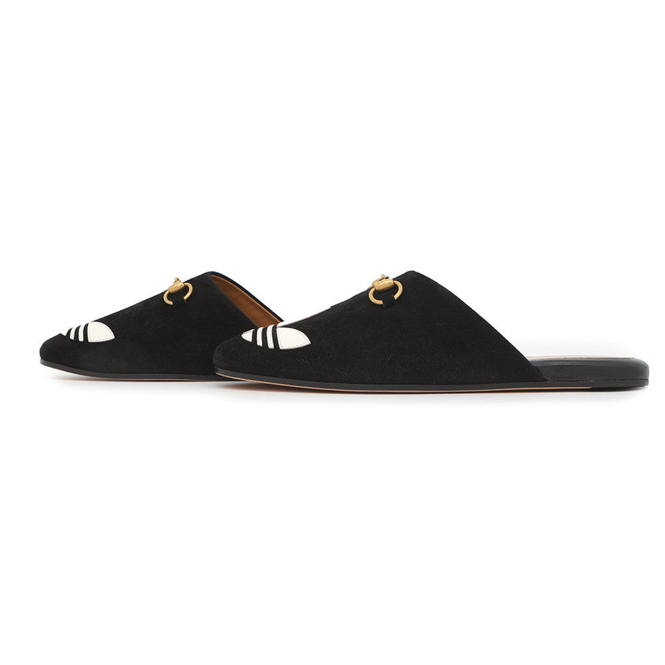 Gucci Adidas collaboration Horsebit1955 mule slippers Black702211 Suede leather Size 36