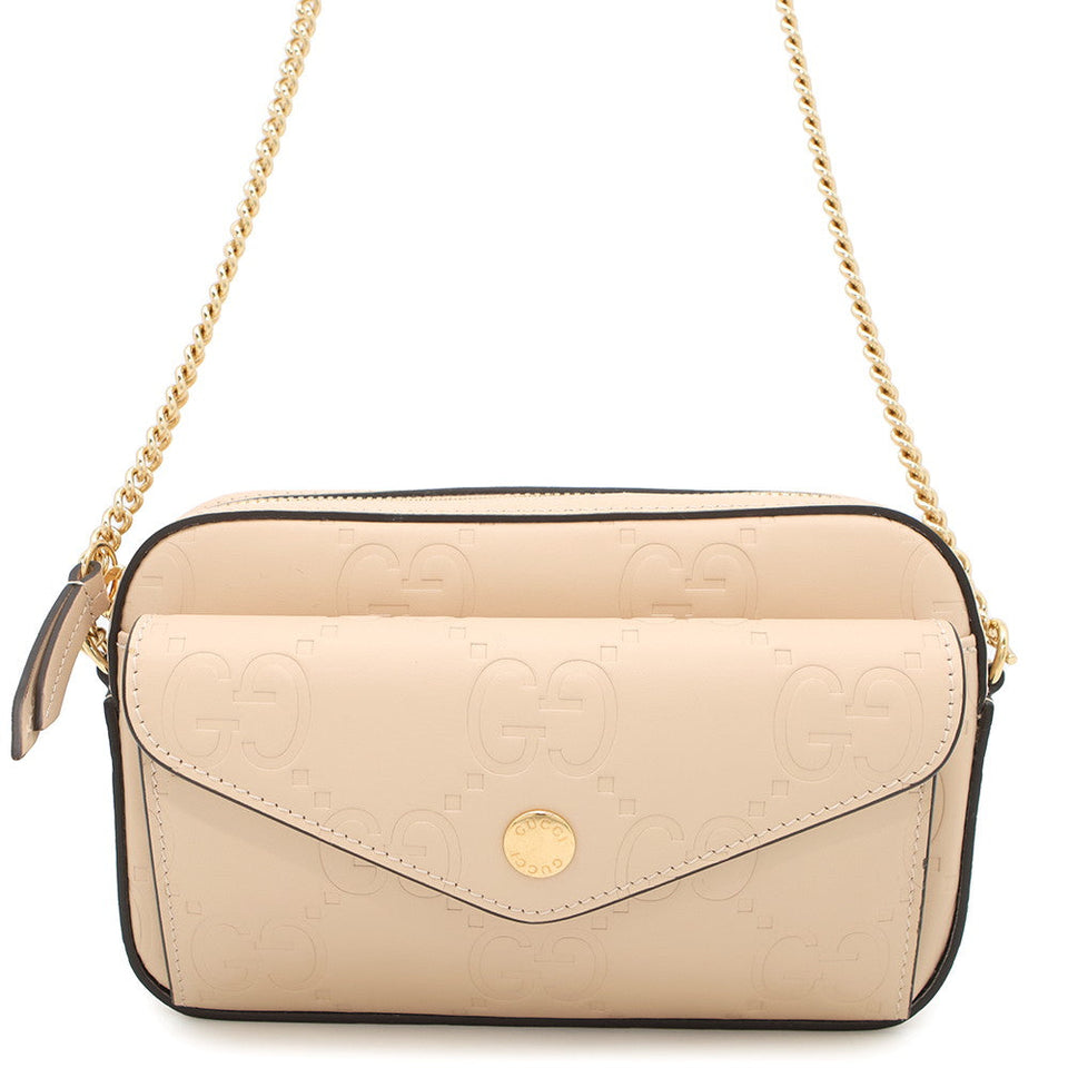 Gucci GG Super Mini ChainShoulder Beige781554 Leather