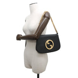 Gucci Blondie 2WAY Shoulder Black699268 Leather Size Small
