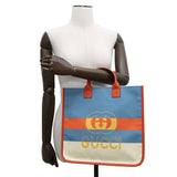Gucci Interlocking G Tote Bag Blue/Orange/White550763 Leather Nylon