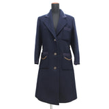 Gucci Coat with GGChain Size 38 Navy669525 Wool 98% Nylon2%