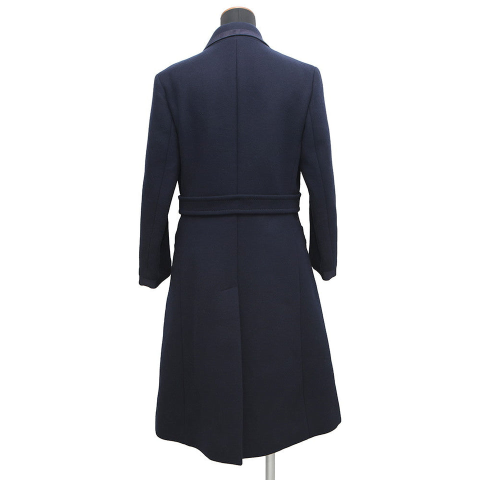 Gucci Coat with GGChain Size 38 Navy669525 Wool 98% Nylon2%