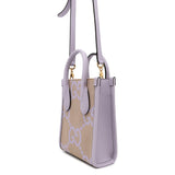 Gucci Jumbo GG 2-Way Tote Bag Purple/Beige671623 Leather Canvas Size Mini