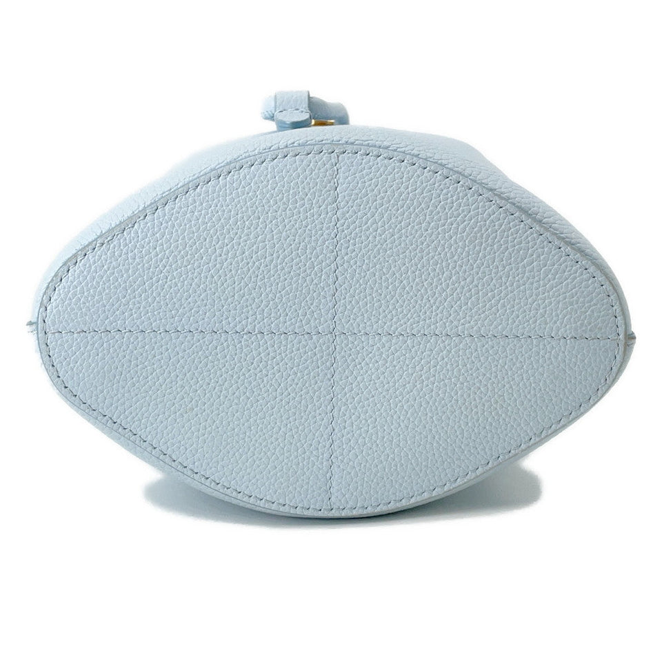 Burberry TB Bucket Drawstring Shoulder Bag Light Blue8070635 Leather Size Mini