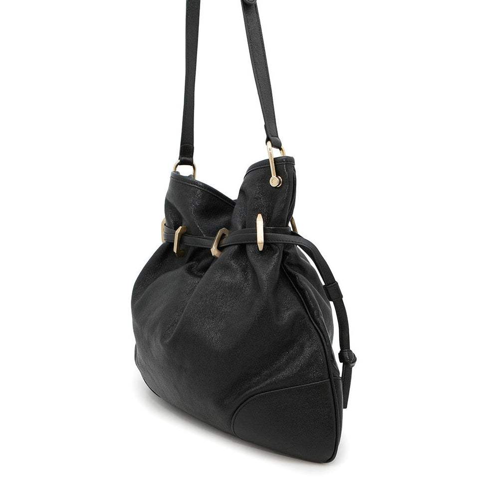 Gucci Horsebit1955 Drawstring Shoulder Bag Black602089 Leather