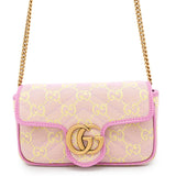Gucci GG Super Mini ChainShoulder Bag Pink/Yellow783141 Canvas
