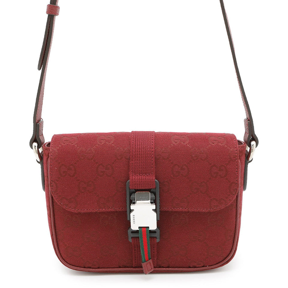 Gucci GG Canvas Shoulder Bag Rosso Ancora802100 Canvas Leather