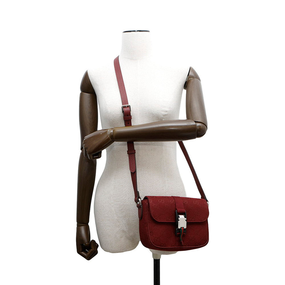 Gucci GG Canvas Shoulder Bag Rosso Ancora802100 Canvas Leather