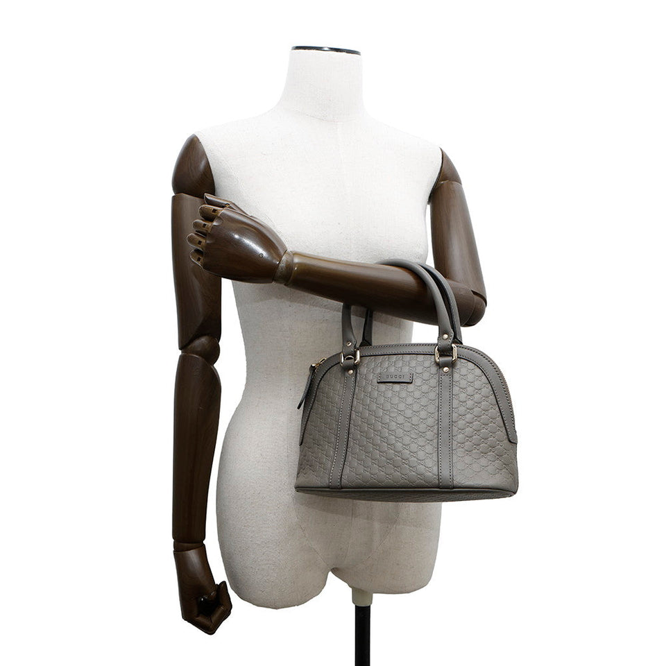 Gucci MicroGuccissima 2WAYHandbag Gray449654 Leather
